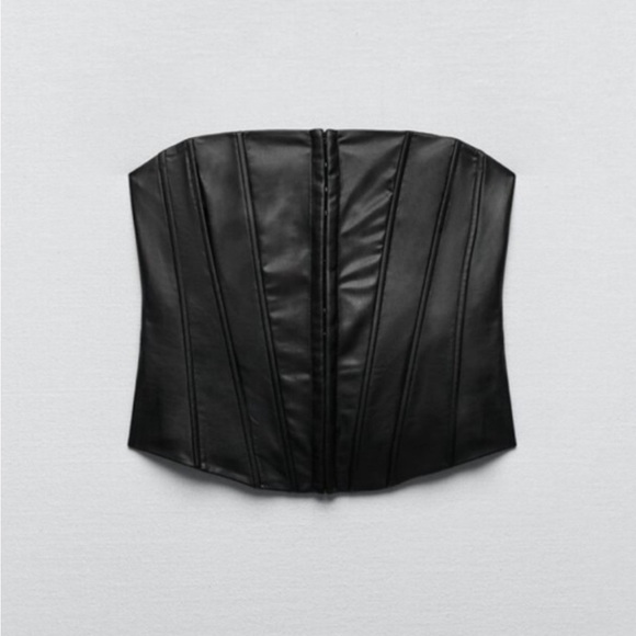 Zara Faux Leather Corset Top XS - Picture 14 of 15